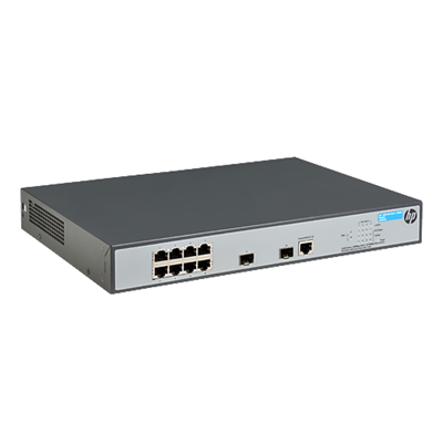 Switch HPE Aruba OfficeConnect 8 portas Gigabit BASE-T PoE+ RJ 45+ 2 slots SFP 1GbE 1920 8G PoE+ (180W) JG922A